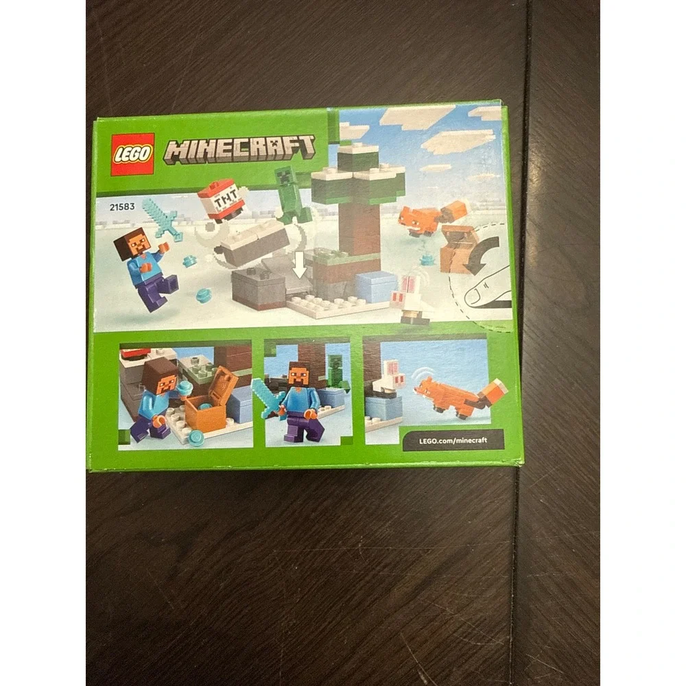 LEGO Minecraft Steves Taiga Adventure 21583 Building Toy Steve Creeper Fox 79pcs